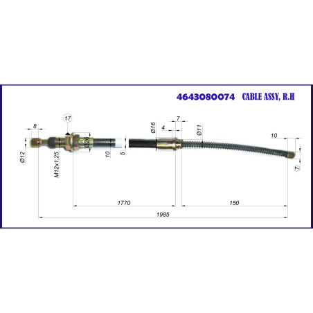 CABLE ASSY(RH) 46430-80074 46430-80074